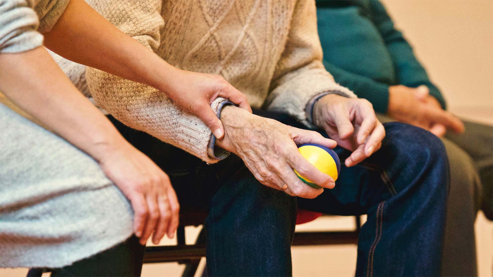resident sat down preparing to throw a ball