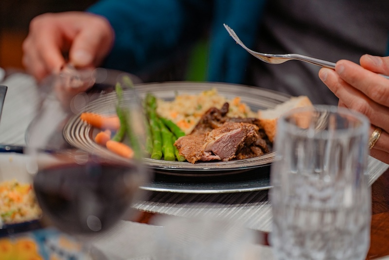 roast dinner on a plate